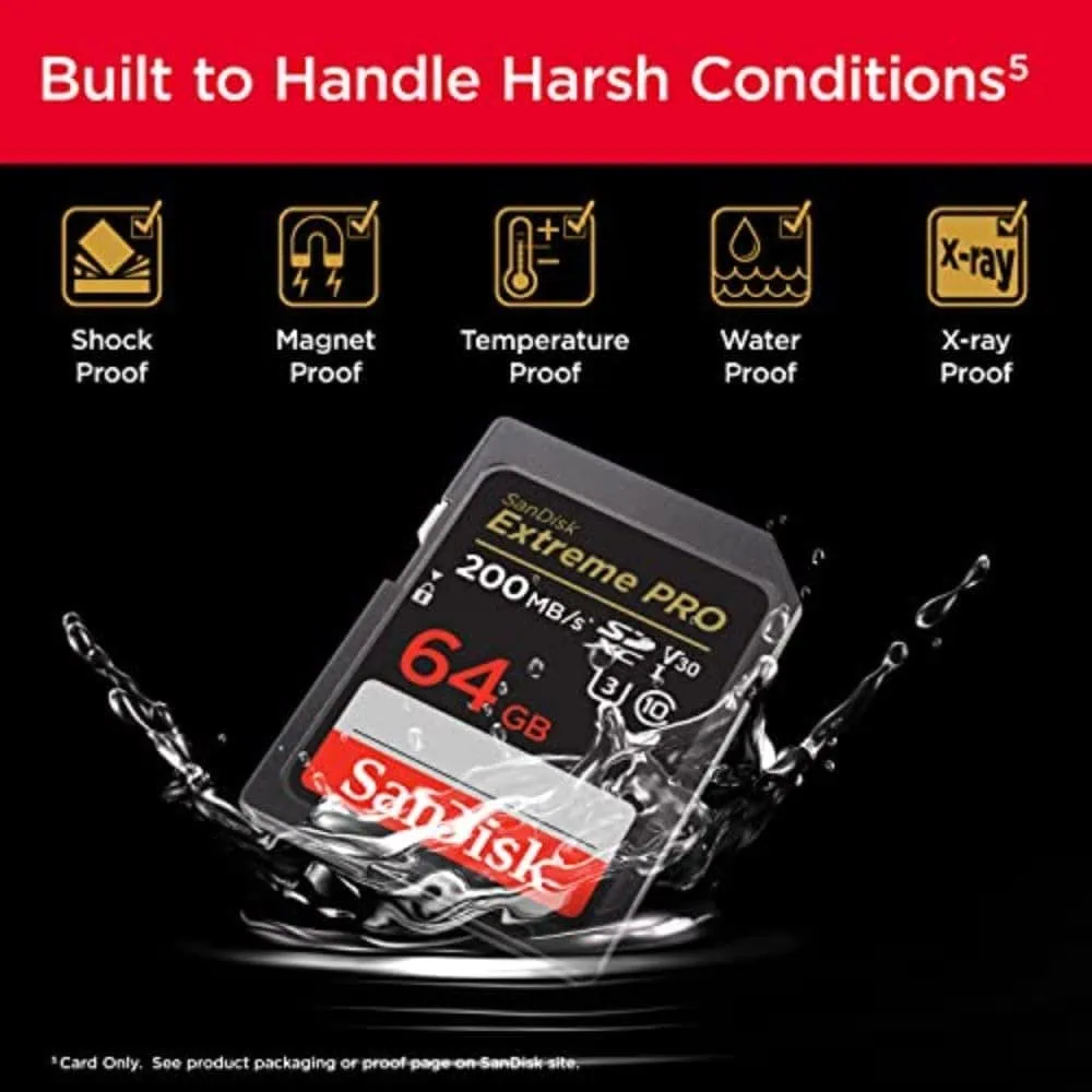 Memoria microSD SanDisk Extreme PRO resistente a condizioni estreme.