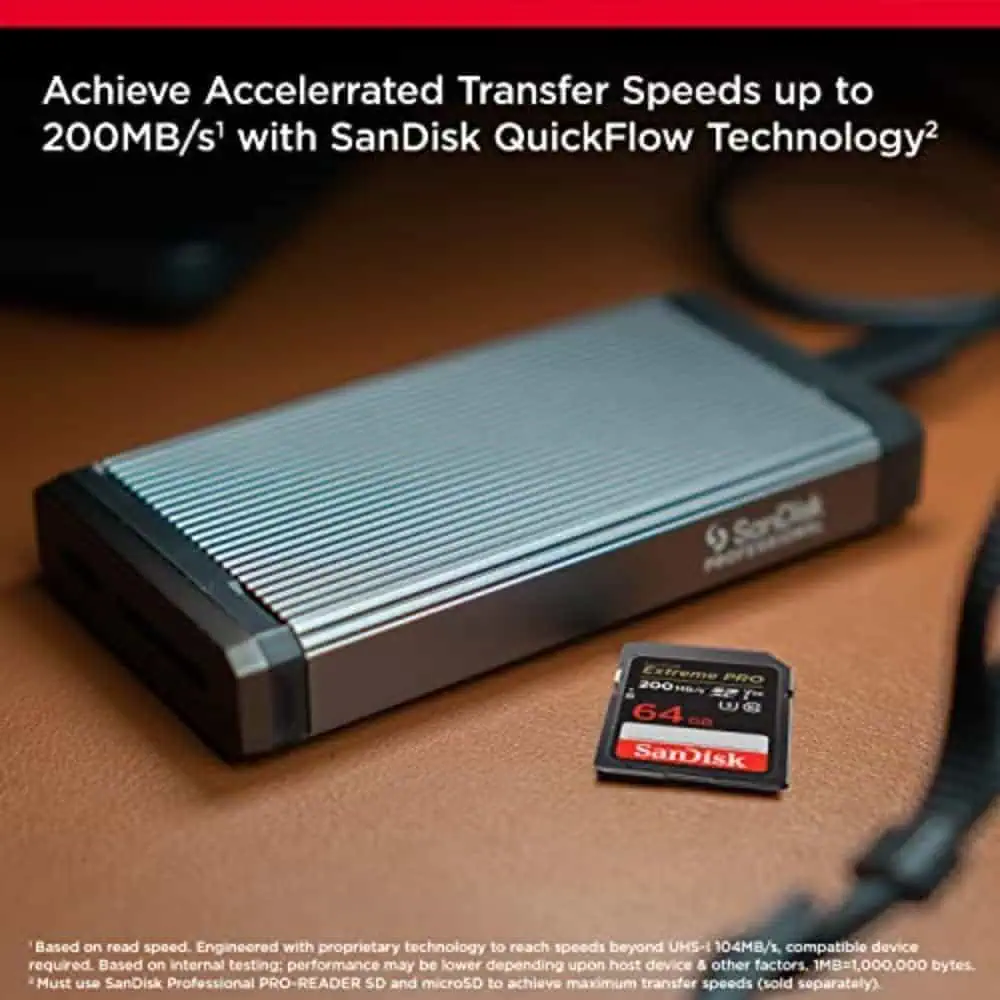Velocità di trasferimento dati elevata SSD con scheda microSD SanDisk.