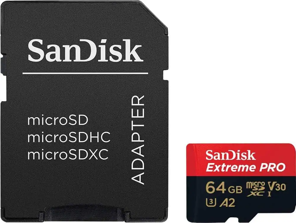 Scheda microSD SanDisk Extreme PRO 64GB memoria digitale fotocamera.