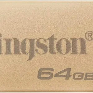 Chiavetta USB Kingston 64GB in colore beige, ideale per archiviazione dati veloce e affidabile.