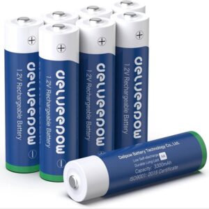 Pile di batterie ricaricabili AA 1,2V, alta capacità, tecnologia affidabile, ideale per dispositivi elettronici.