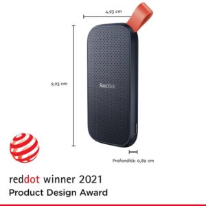 Chiavetta USB SanDisk Legacy con elegante design nero e arancione, dimensioni compatte e alta capacità di archiviazione.