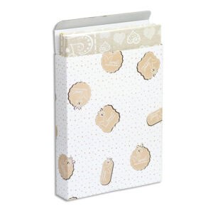 Sacco in tessuto con motivi Love e Cuori, accessorio romantico per confezioni regalo.