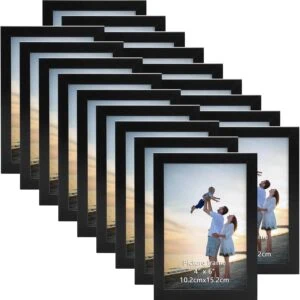 1. Cornice portafoto nera 10x15 cm per stampe fotografiche personalizzate.