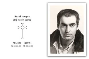 Ritratto in bianco e nero di Mario Rossi, biglietto d'auguri personalizzato.