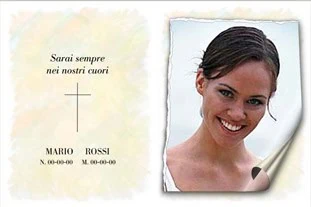 Ricordo di una persona sorridente con citazione e nome, perfetto come regalo personalizzato.