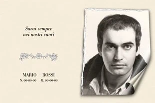 Foto vintage in stile cartolina con ritratto in bianco e nero.