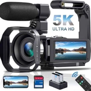 Microfono professionale per riprese video ultra HD 5K.