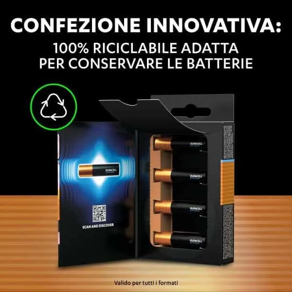 Valore ALT: Confezione di batterie ricaricabili ecologiche e riutilizzabili per dispositivi elettronici.