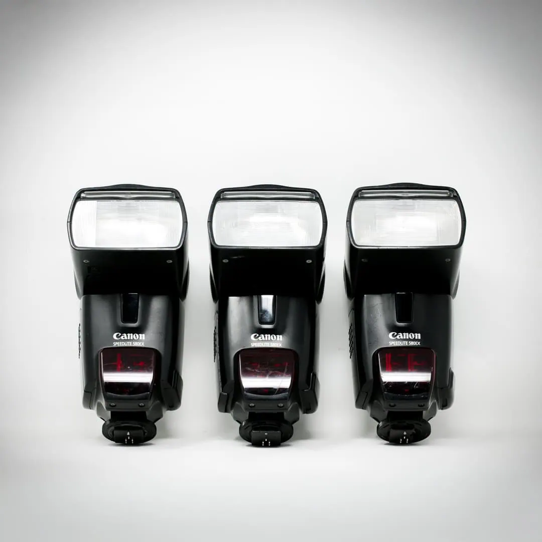 Speedlite flash Canon S series, tre luci professionali per fotografia.
