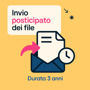 1. Invio posticipato dei file, durata 3 anni, servizio Photoworld di stampa fotografica.
