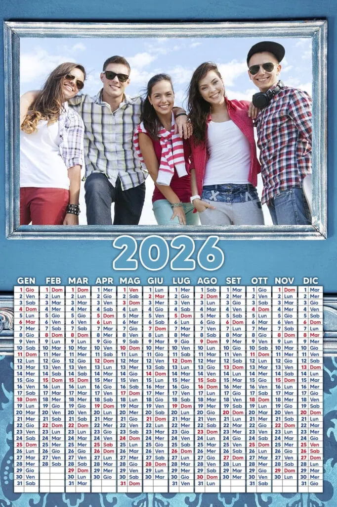 1. Calendario 2026 personalizzato, stampa foto su calendario di alta qualità, idee regalo creative.
