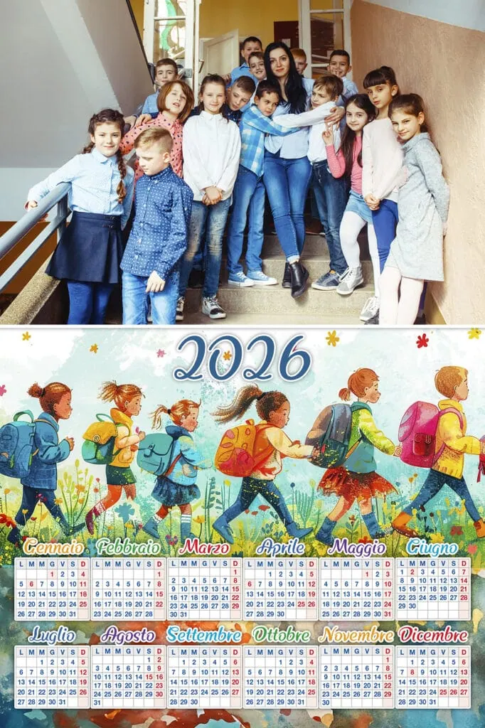 1. Bambini scuola con insegnante, attività educativa, cooperazione scolastica, materie.