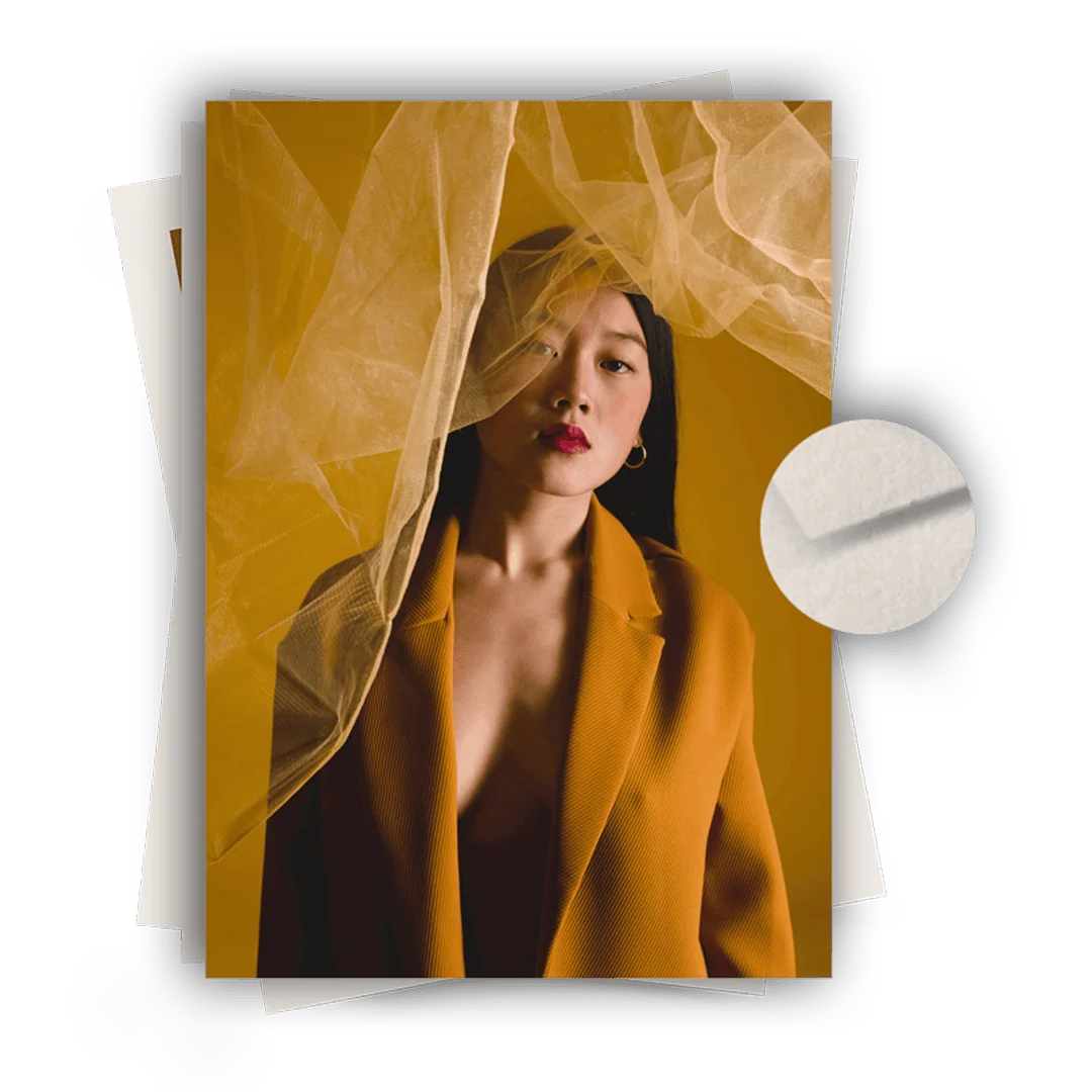 Elegant portrait of woman with yellow background, fashion and photography concept.
