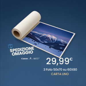 Alta qualità Foto printed su carta lino, promozione gratuita su Fotoworld.