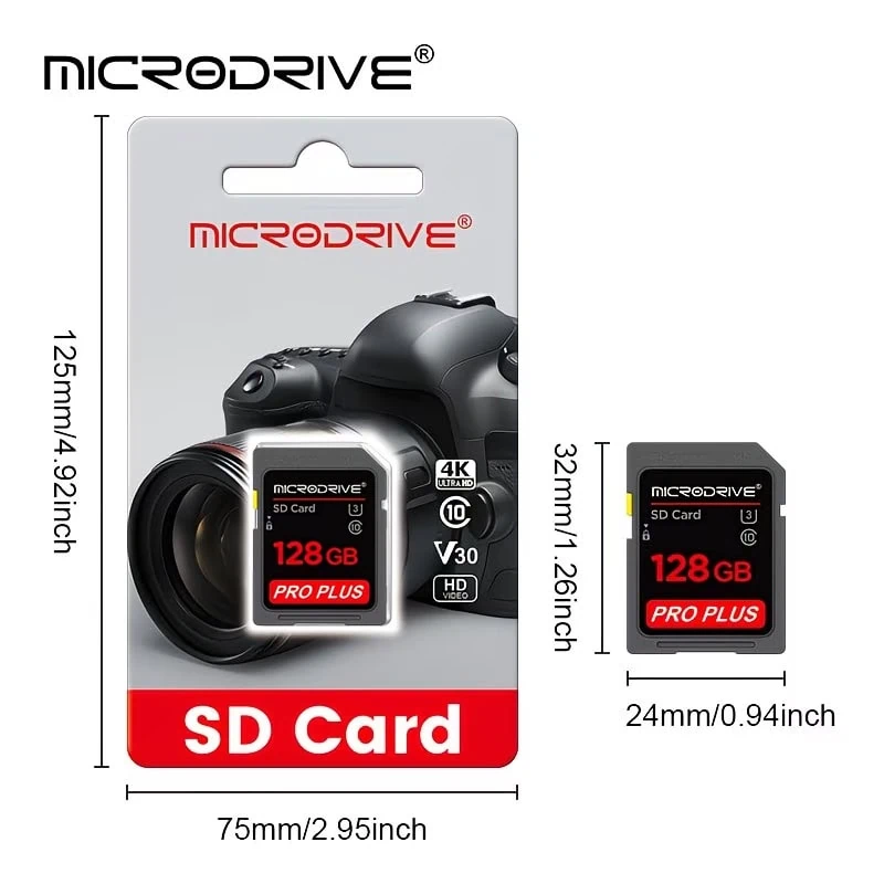 Scheda microSD da 128GB per fotocamere e dispositivi digitali.