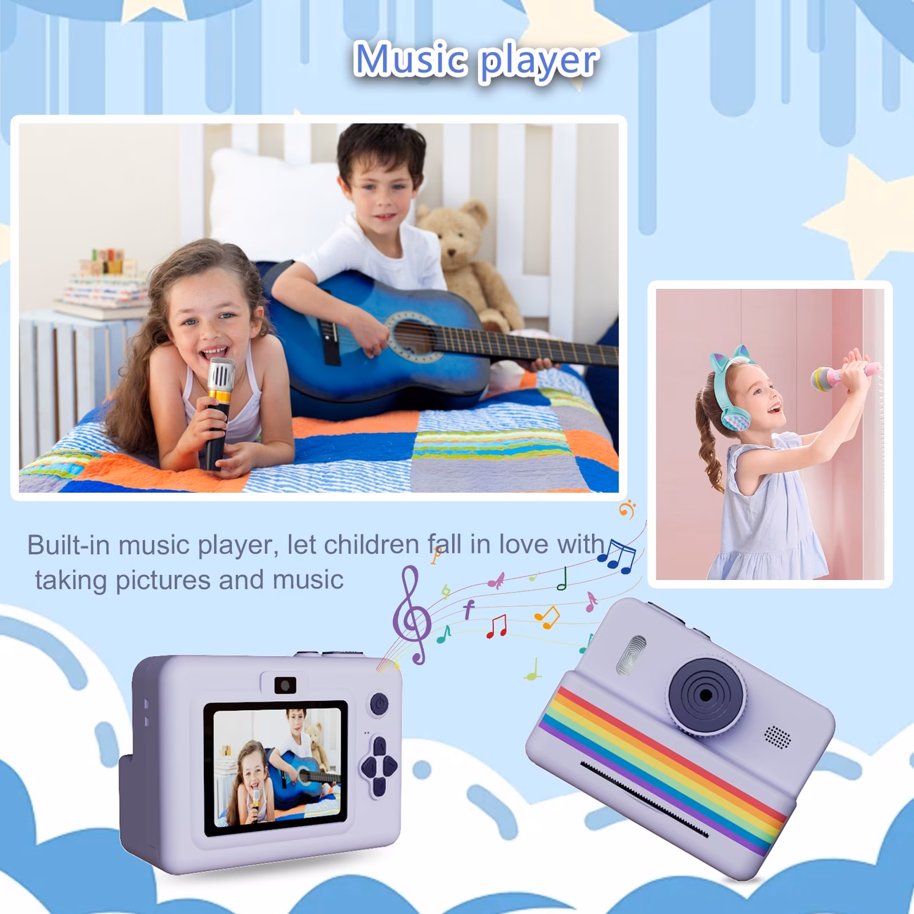 Fotocamera Instantanea per Bambini con Selfie e Video 1080P - immagine 4