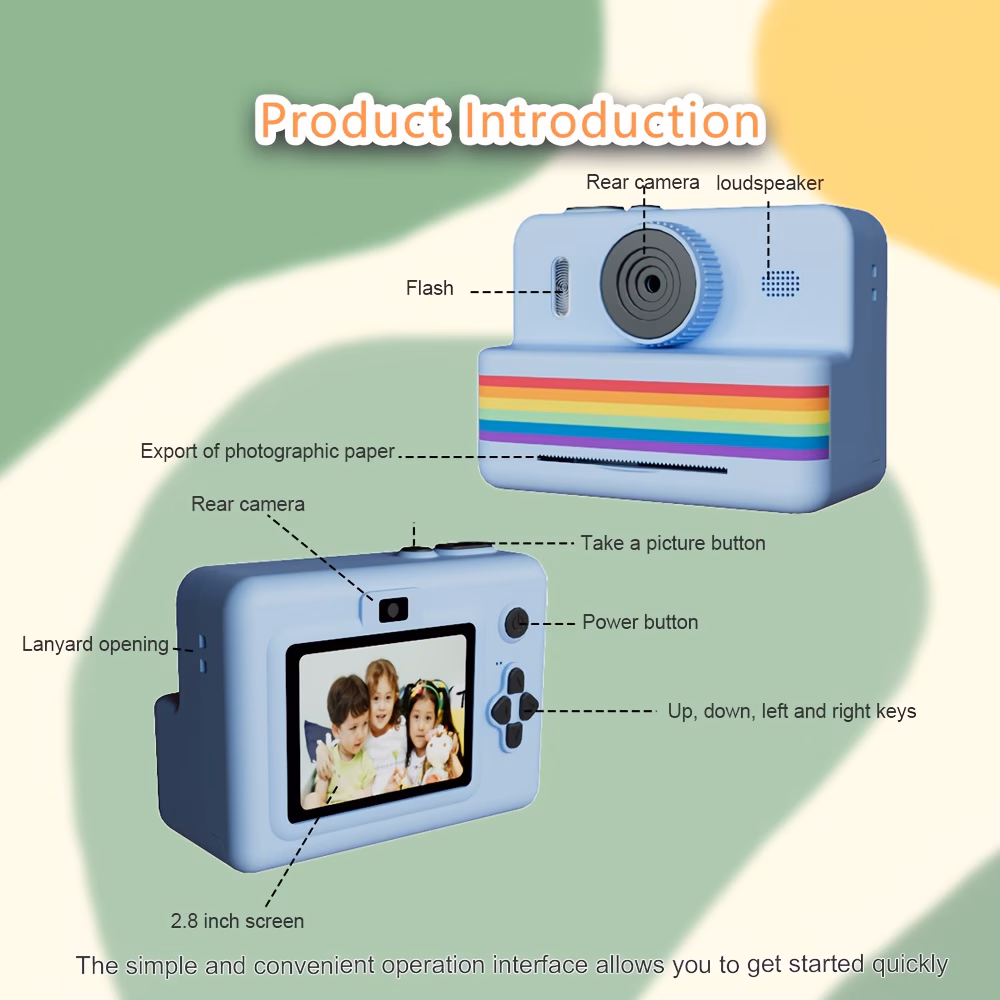 Fotocamera Instantanea per Bambini con Selfie e Video 1080P - immagine 5