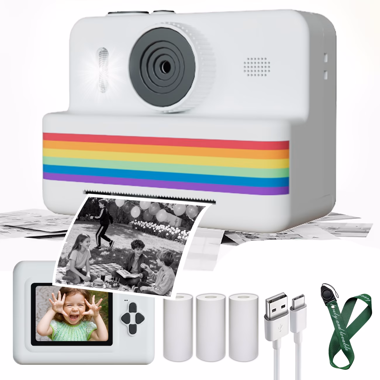 Fotocamera Instantanea per Bambini con Selfie e Video 1080P
