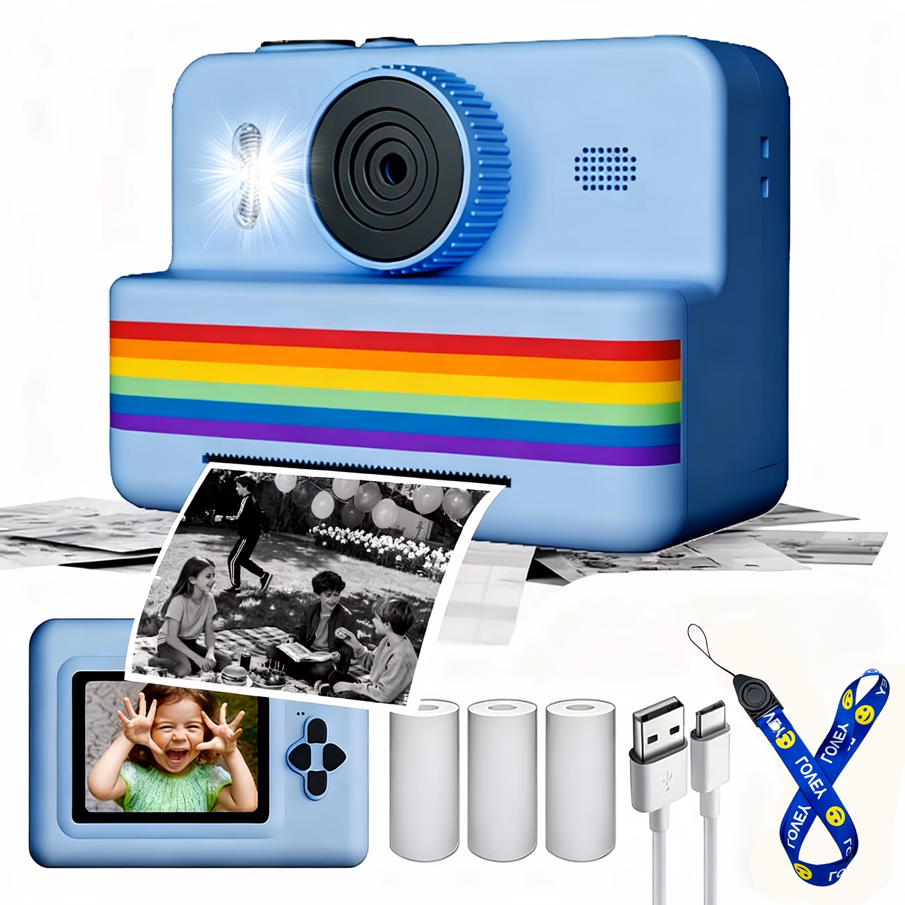 Fotocamera Instantanea per Bambini con Selfie e Video 1080P - immagine 7