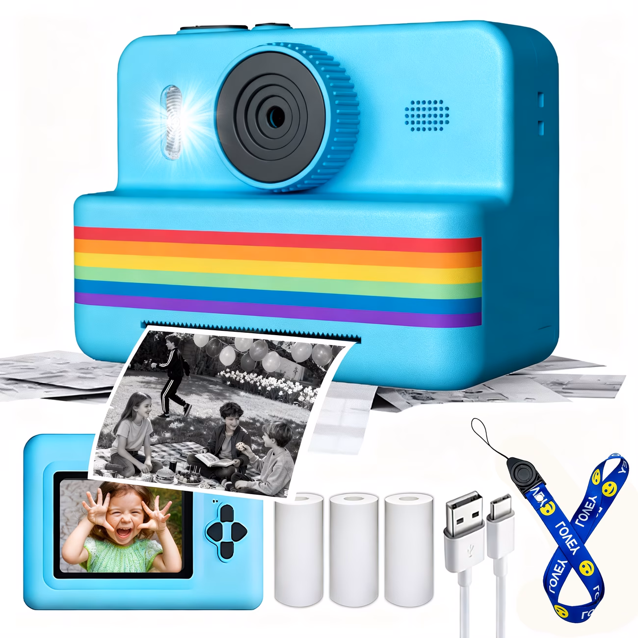 Fotocamera Instantanea per Bambini con Selfie e Video 1080P - immagine 8