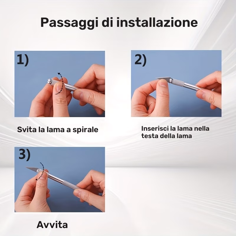 Set di Coltelli per Intaglio in Lega di Alluminio - Image 5