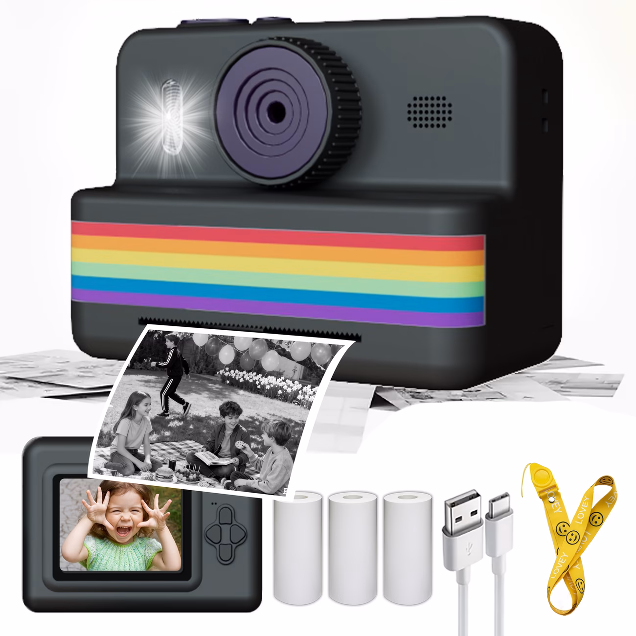 Fotocamera Instantanea per Bambini con Selfie e Video 1080P - immagine 9