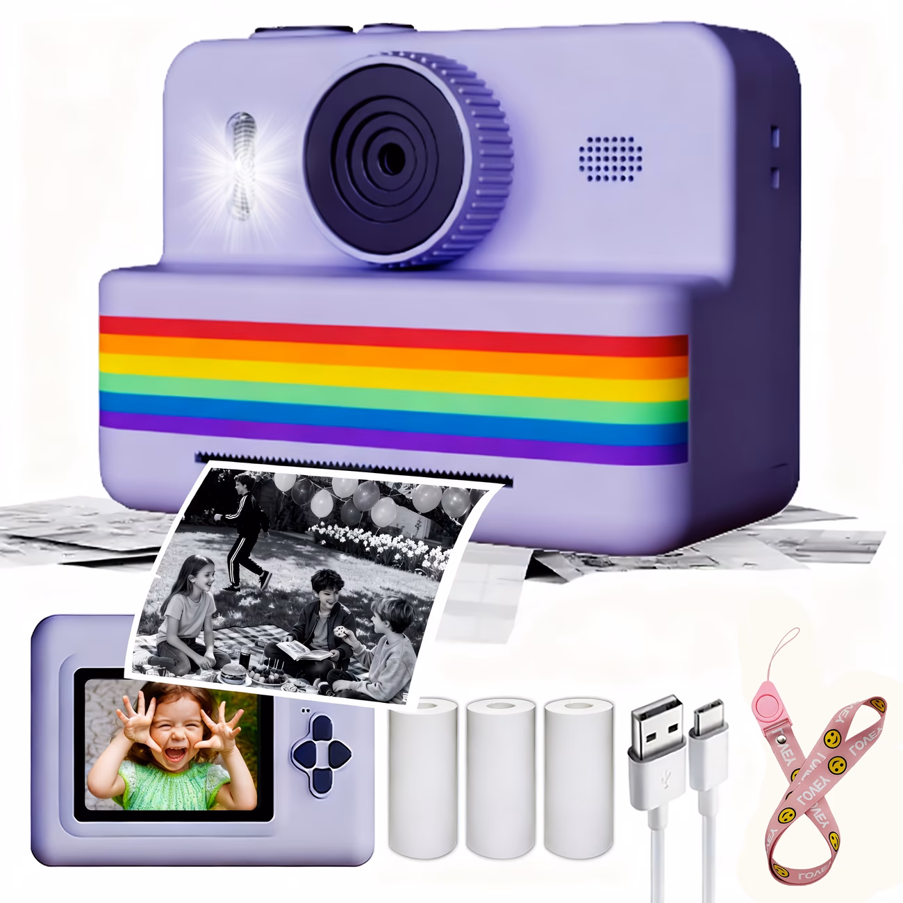 Fotocamera Instantanea per Bambini con Selfie e Video 1080P - immagine 10