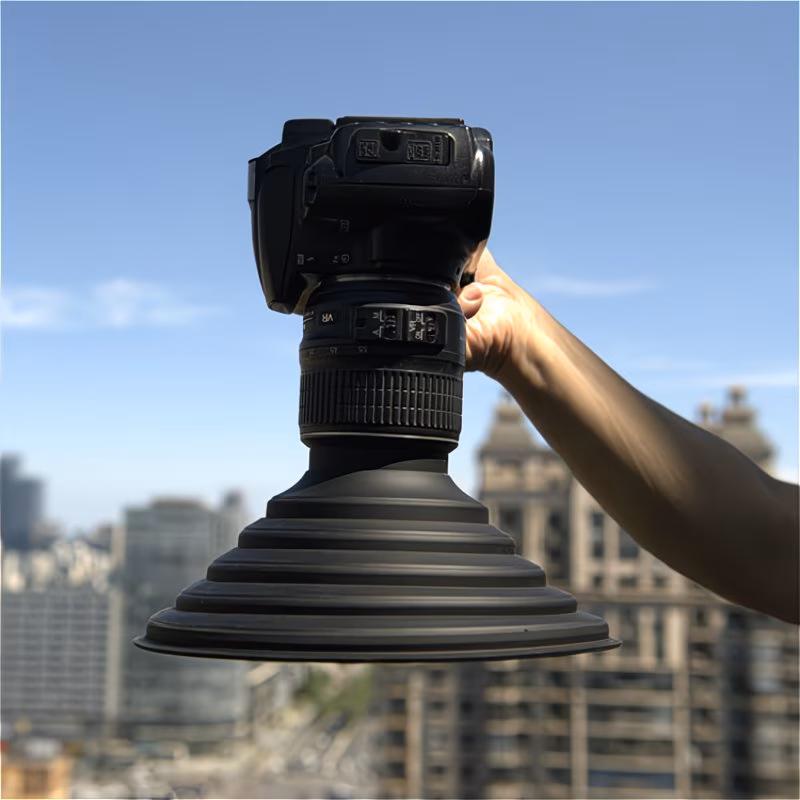 Copertura nera per obiettivo micro DSLR Copertura nera anti-riflesso in vetro silicone pieghevole morbida per obiettivo fotocamera