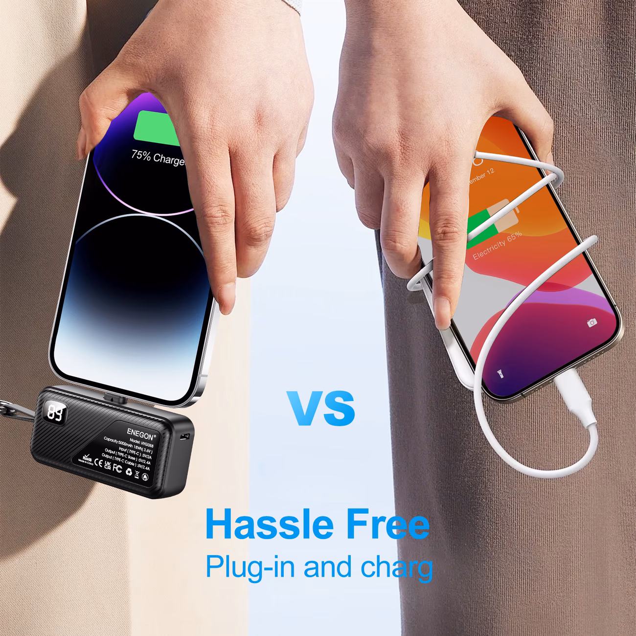 Power Bank Mini Portatile Nero - immagine 2