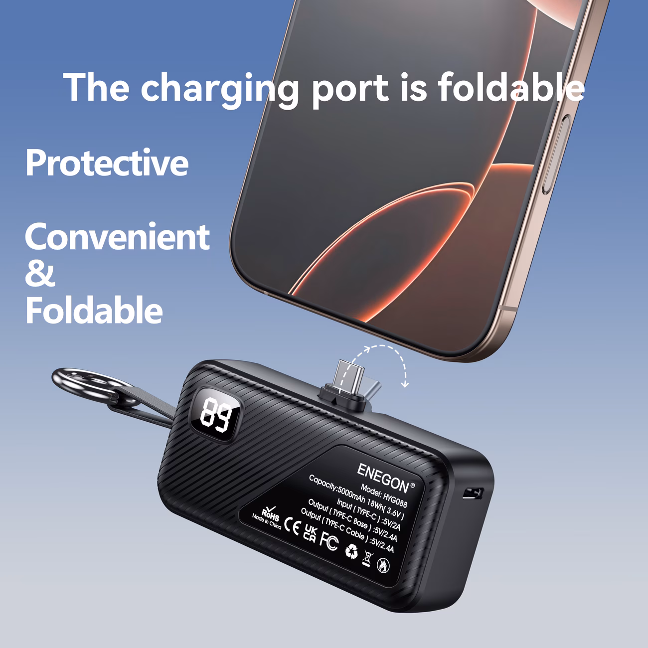 Power Bank Mini Portatile Nero - immagine 5