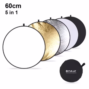PULUZ 60Cm/23.6Inch Pannello Riflettore per Studio Fotografico Pieghevole 5-in-1 (argento / Trasparente / Oro / Bianco / Nero)