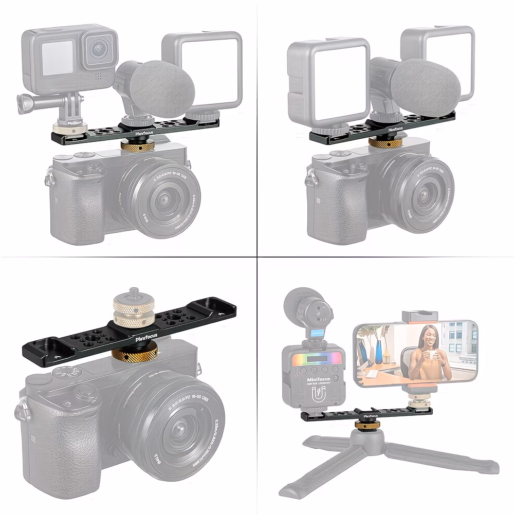 Supporto per flash con attacco a bussola, asta di prolunga 3-in-1 in lega di alluminio - Image 4