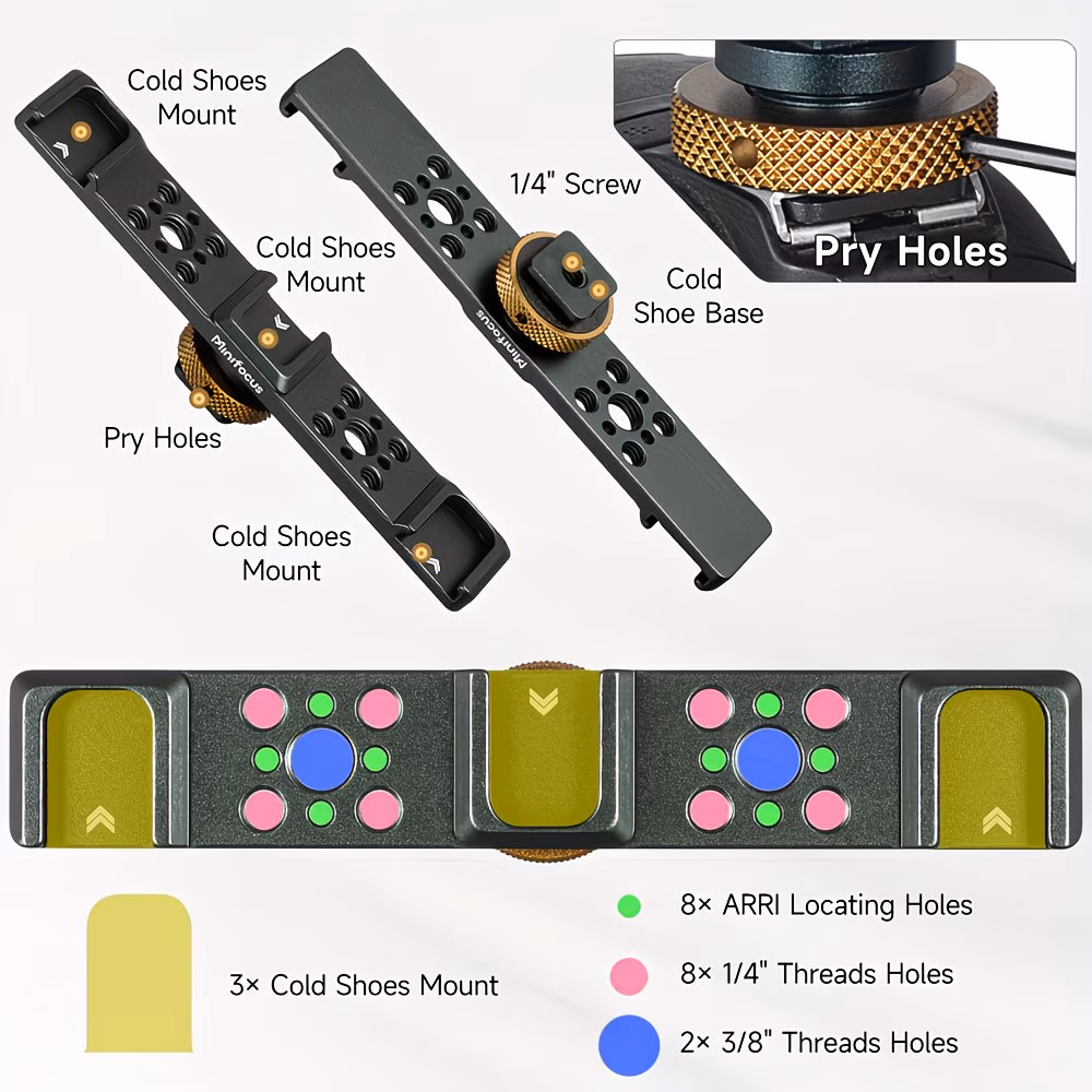 Supporto per flash con attacco a bussola, asta di prolunga 3-in-1 in lega di alluminio - Image 6